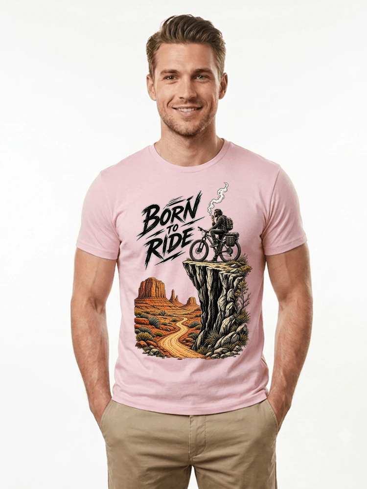 mtb abenteuer t shirt bikepacking outdoor radfahrer geschenk t shirt light pink