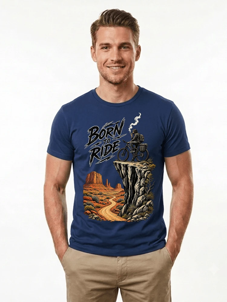 mtb abenteuer t shirt bikepacking outdoor radfahrer geschenk t shirt navy