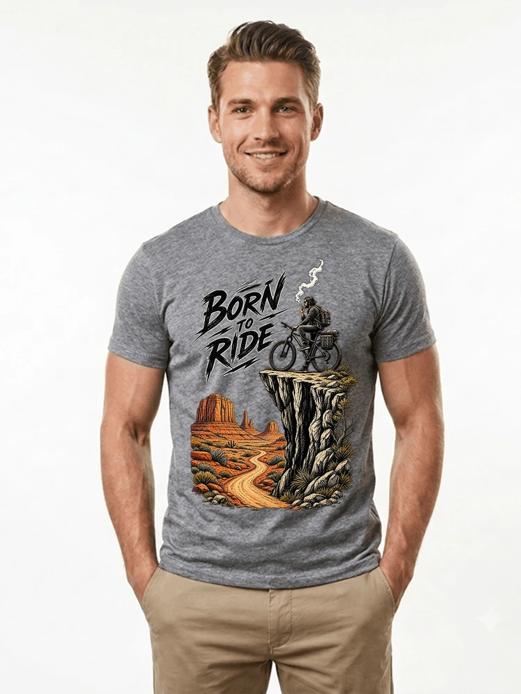 mtb abenteuer t shirt bikepacking outdoor radfahrer geschenk t shirt sport grey
