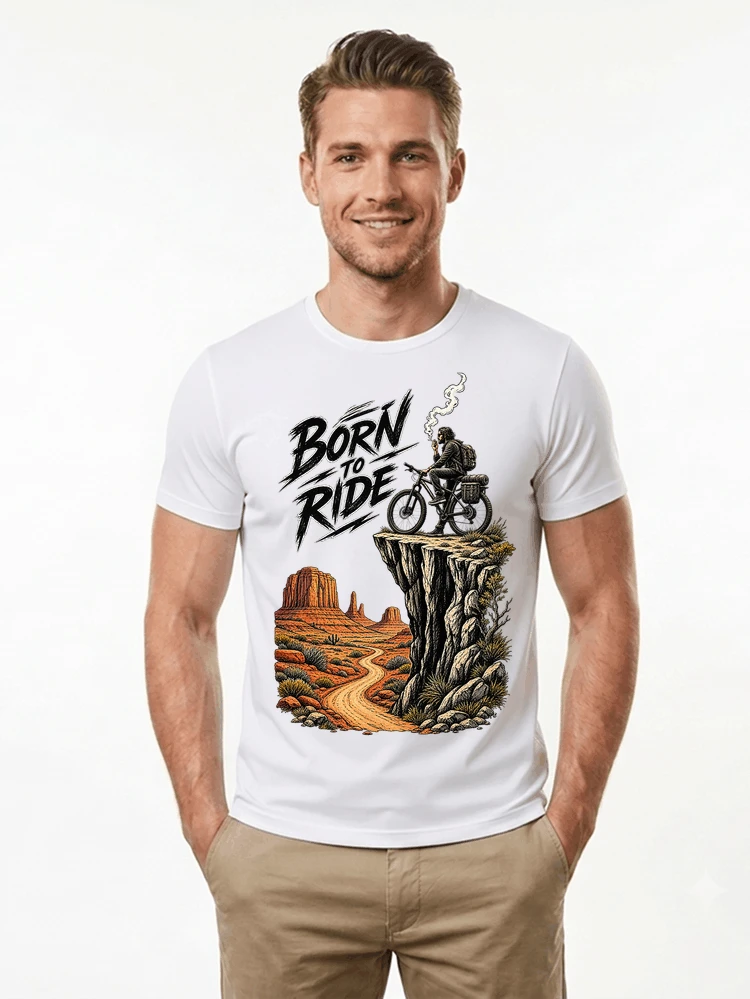 mtb abenteuer t shirt bikepacking outdoor radfahrer geschenk t shirt white