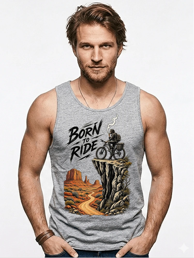 mtb abenteuer t shirt bikepacking outdoor radfahrer geschenk tanktop sport grey