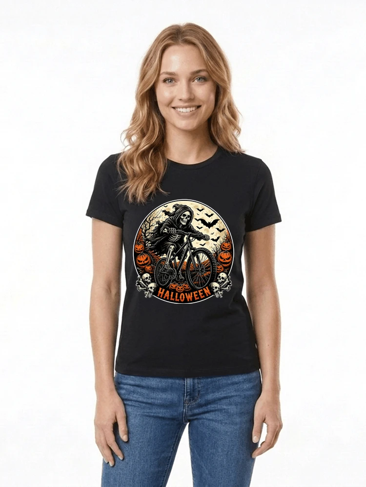 mtb biker t shirt halloween skeleton shirt damen t shirt black