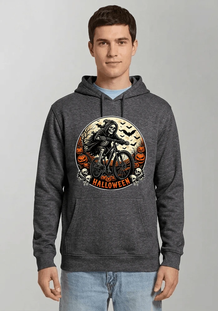 mtb biker t shirt halloween skeleton shirt kapuzenpullover anthracite melange