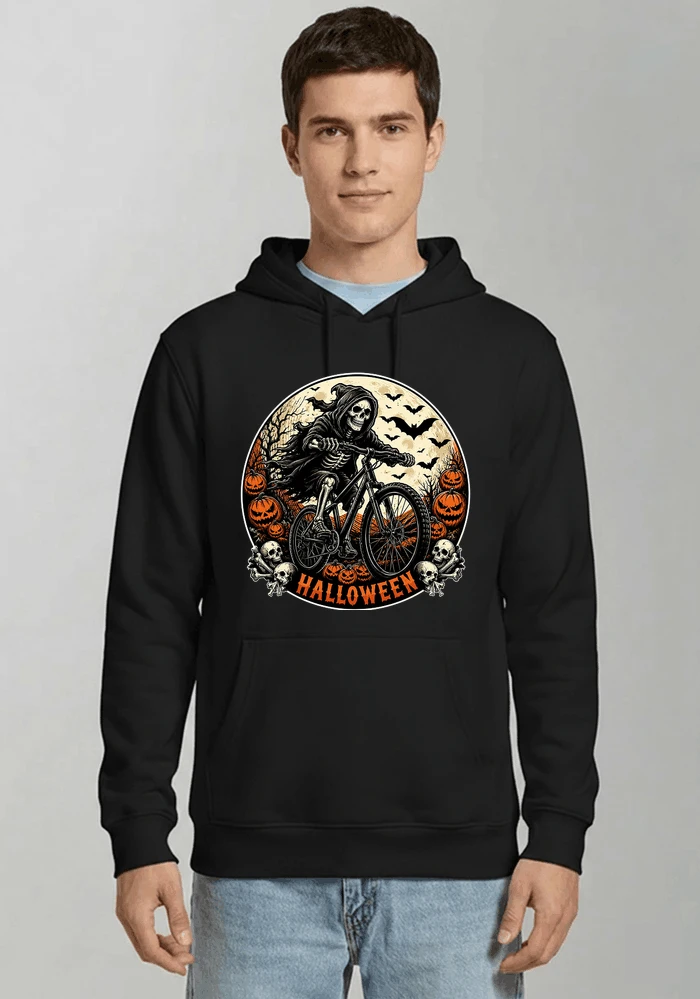 mtb biker t shirt halloween skeleton shirt kapuzenpullover black