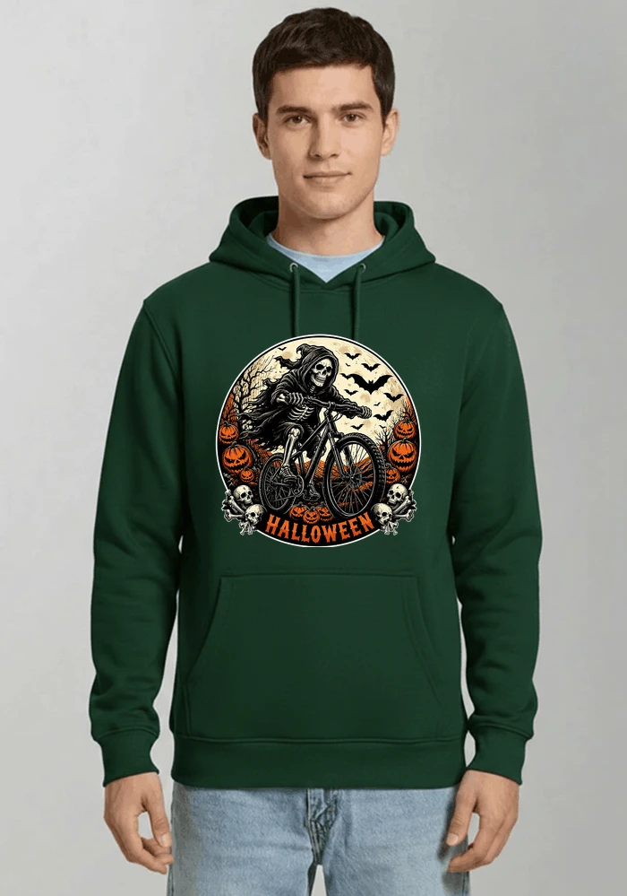 mtb biker t shirt halloween skeleton shirt kapuzenpullover forest green