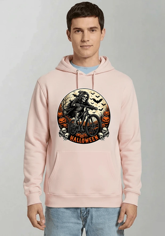 mtb biker t shirt halloween skeleton shirt kapuzenpullover light pink