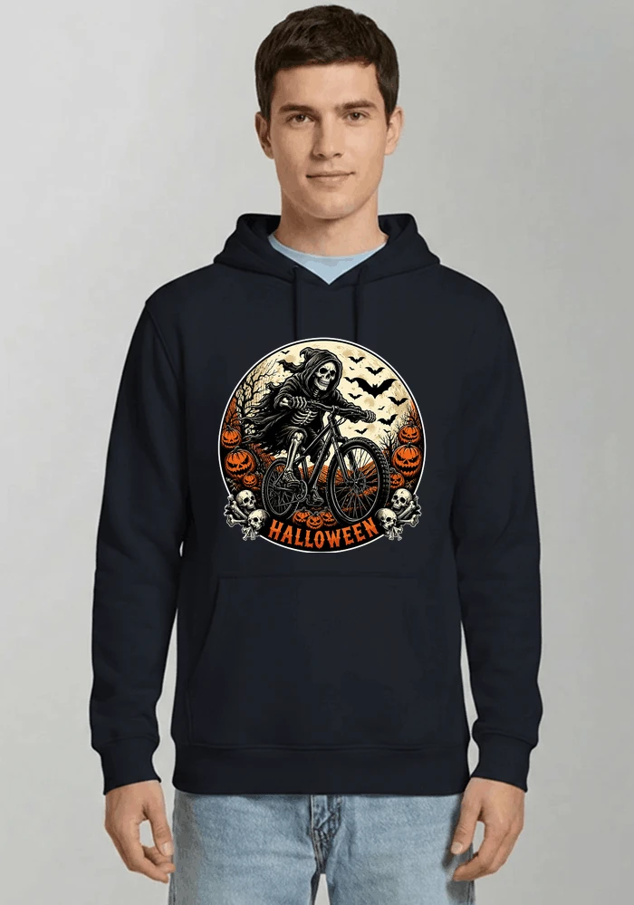 mtb biker t shirt halloween skeleton shirt kapuzenpullover navy