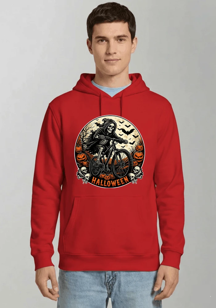 mtb biker t shirt halloween skeleton shirt kapuzenpullover red