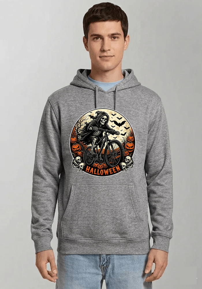 mtb biker t shirt halloween skeleton shirt kapuzenpullover sport grey