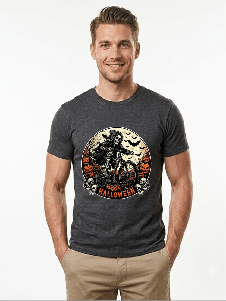mtb biker t shirt halloween skeleton shirt t shirt anthracite melange