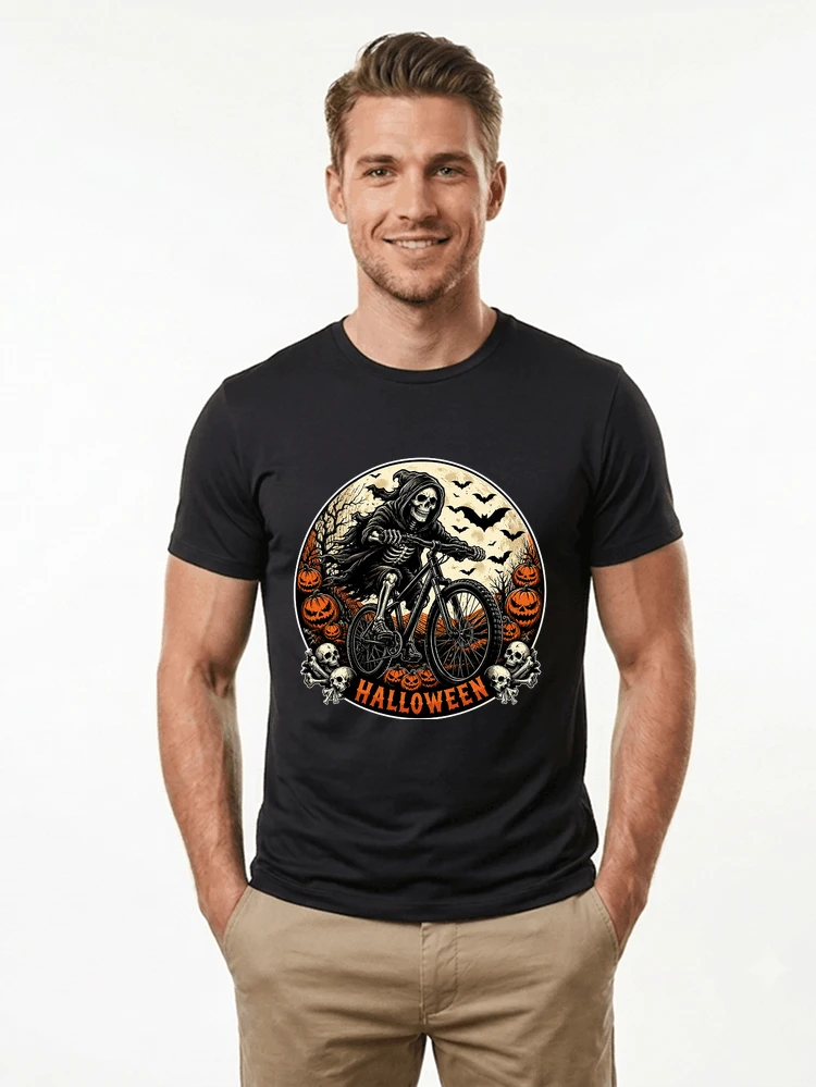 mtb biker t shirt halloween skeleton shirt t shirt black