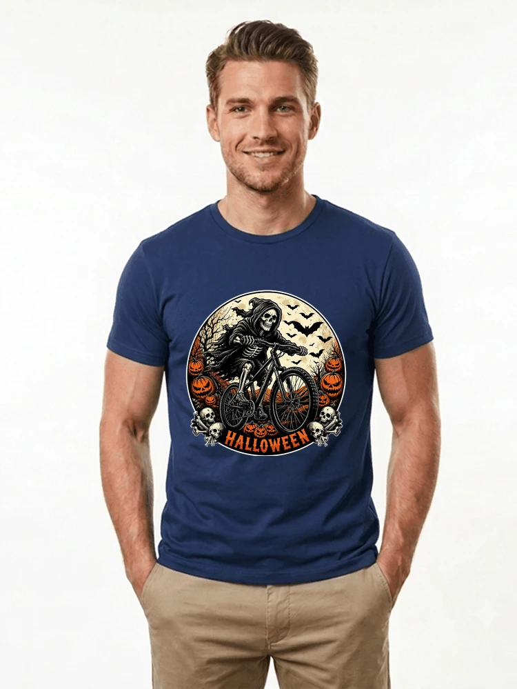 mtb biker t shirt halloween skeleton shirt t shirt navy