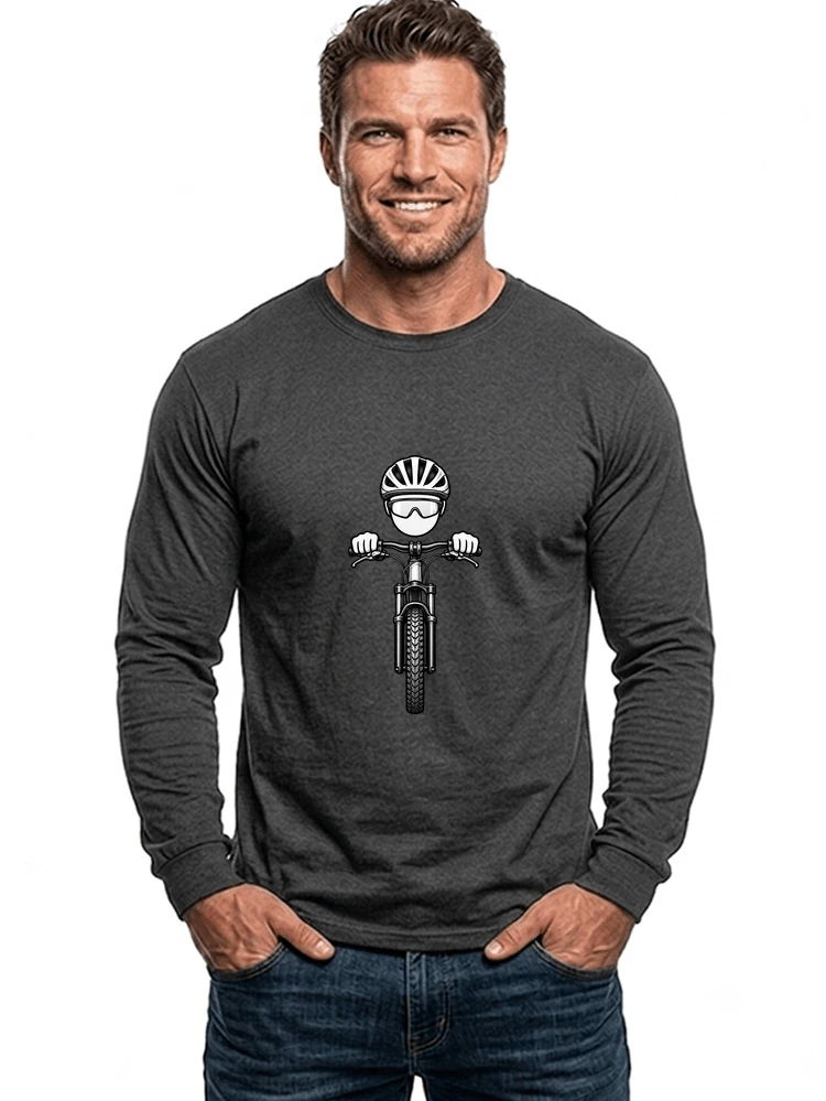 mtb comic t shirt herren damen lustiges geschenk fr radfahrer langarmshirt anthracite melange