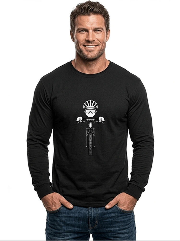 mtb comic t shirt herren damen lustiges geschenk fr radfahrer langarmshirt black