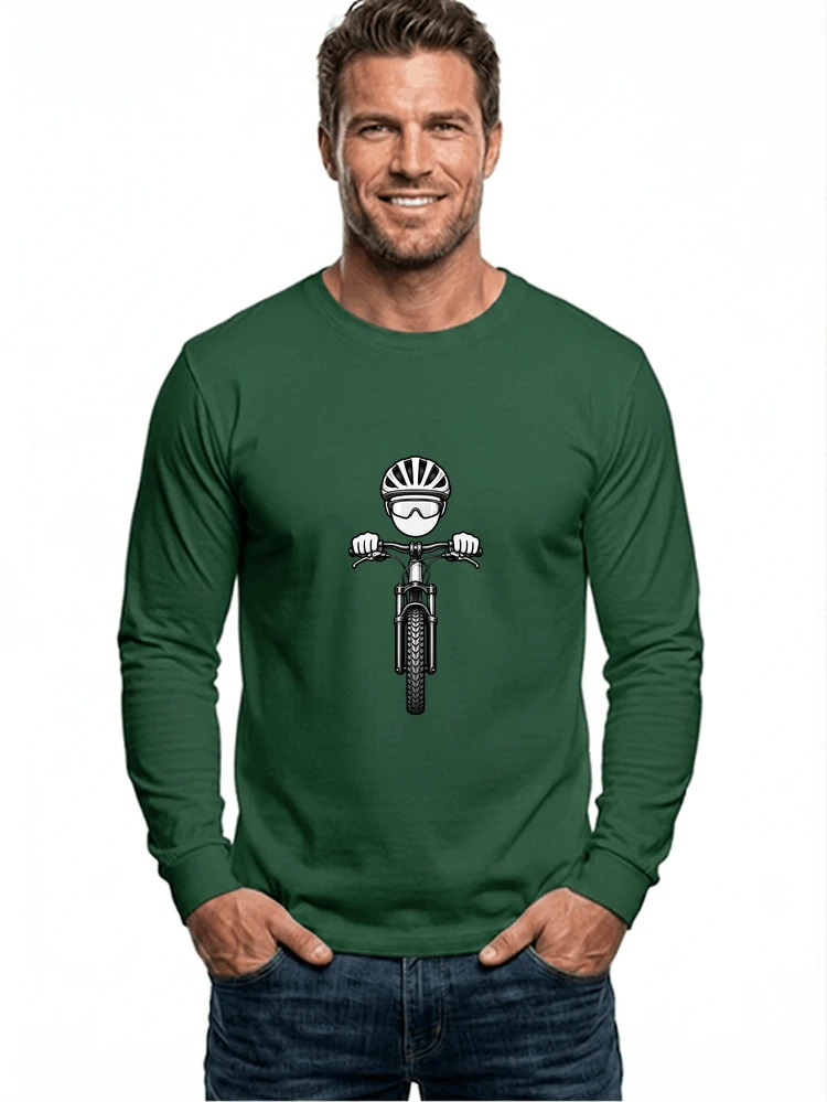 mtb comic t shirt herren damen lustiges geschenk fr radfahrer langarmshirt forest green