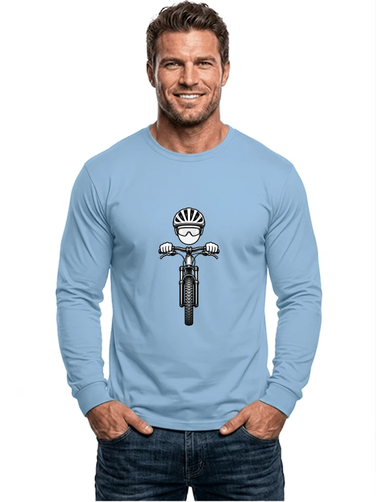 mtb comic t shirt herren damen lustiges geschenk fr radfahrer langarmshirt light blue