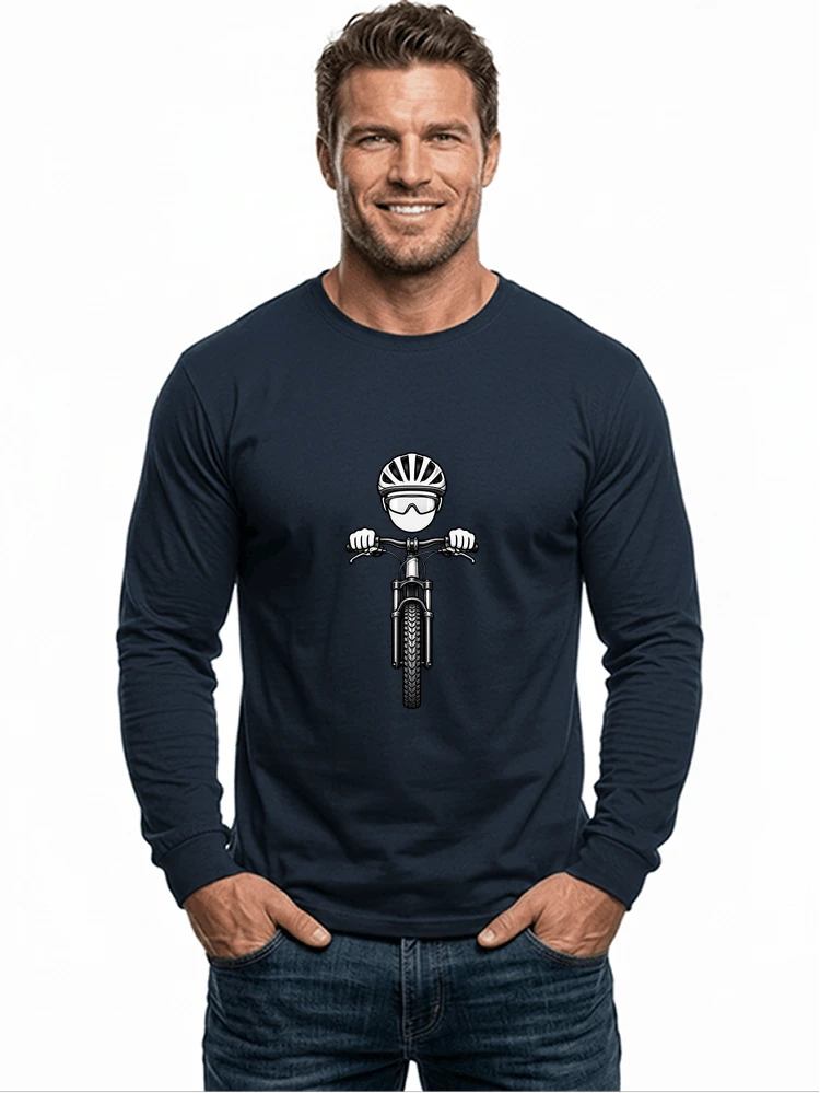 mtb comic t shirt herren damen lustiges geschenk fr radfahrer langarmshirt navy