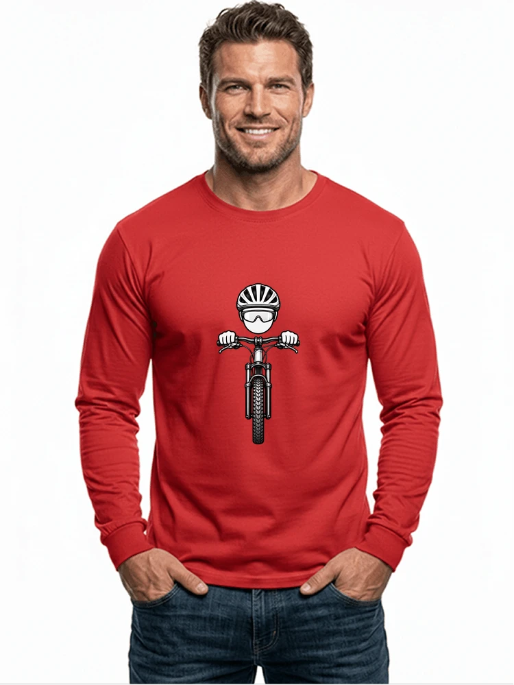 mtb comic t shirt herren damen lustiges geschenk fr radfahrer langarmshirt red