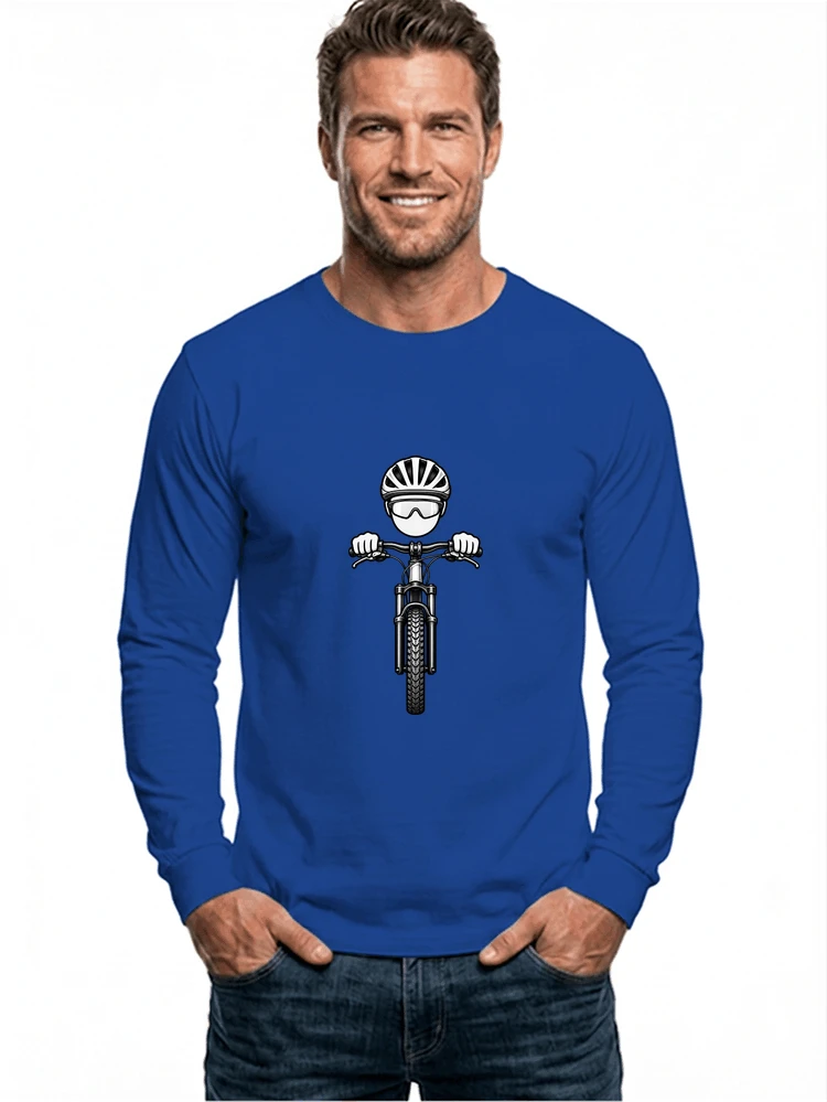 mtb comic t shirt herren damen lustiges geschenk fr radfahrer langarmshirt royal blue