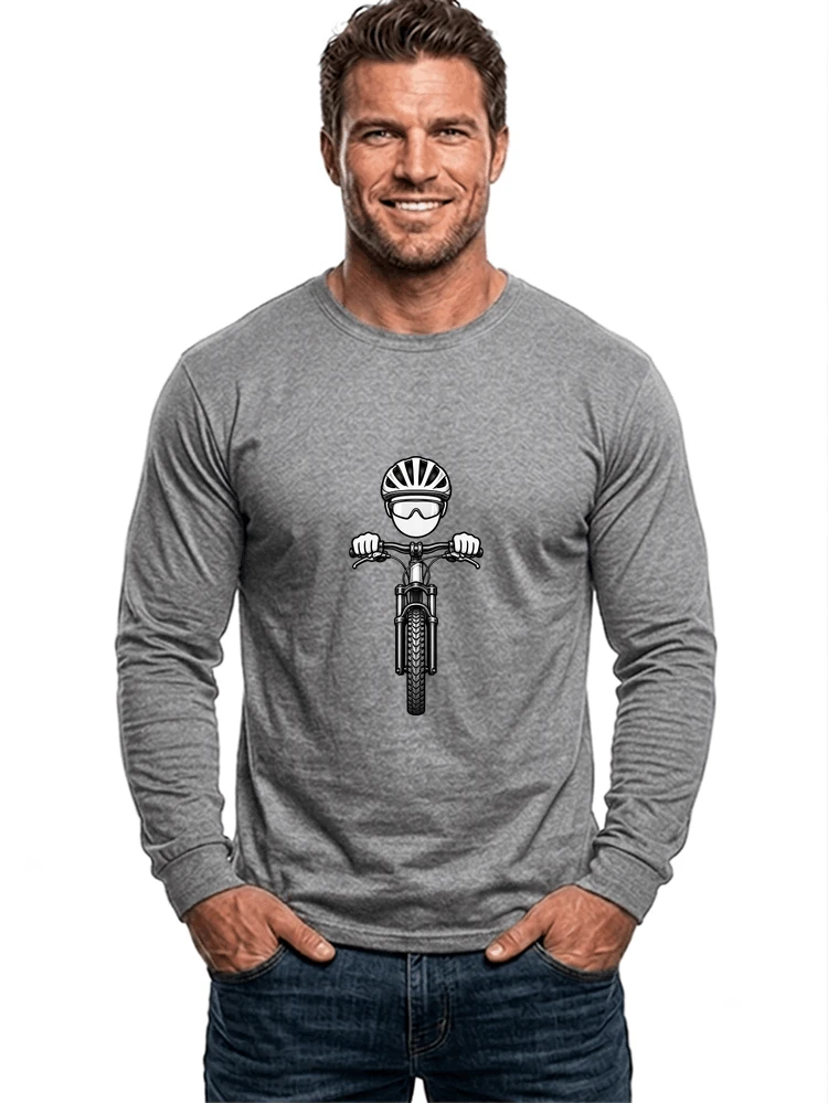 mtb comic t shirt herren damen lustiges geschenk fr radfahrer langarmshirt sport grey