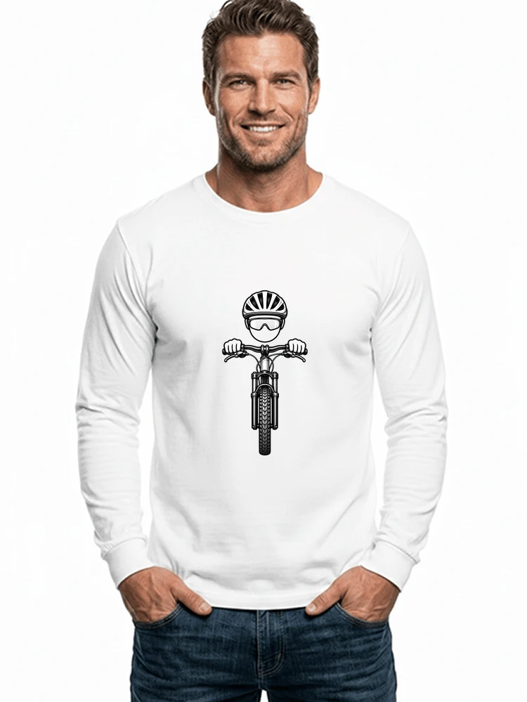 mtb comic t shirt herren damen lustiges geschenk fr radfahrer langarmshirt white