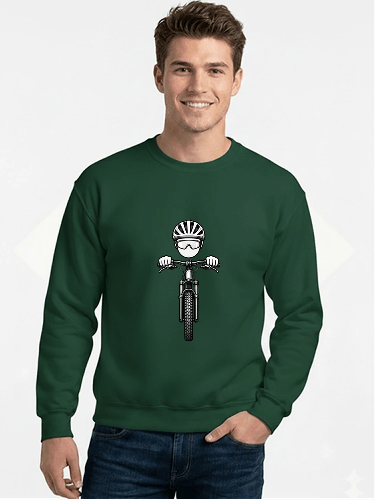 mtb comic t shirt herren damen lustiges geschenk fr radfahrer sweatshirt mit rundhalsausschnitt forest green