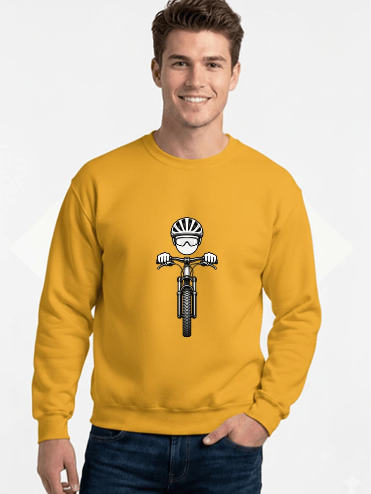mtb comic t shirt herren damen lustiges geschenk fr radfahrer sweatshirt mit rundhalsausschnitt gold