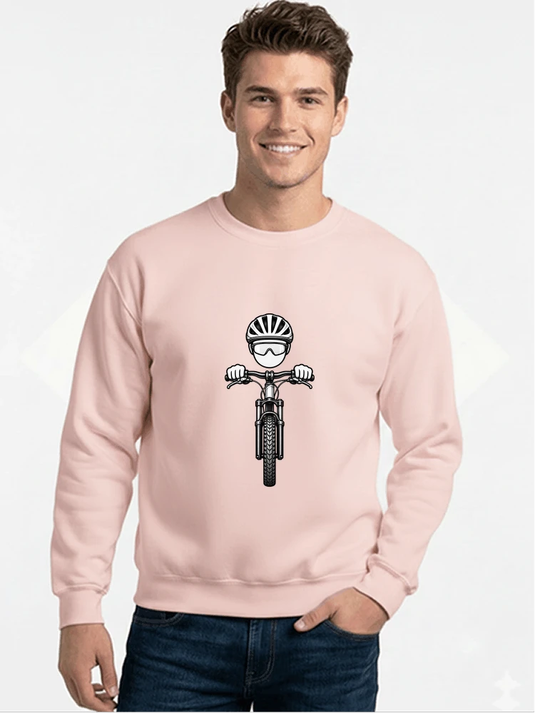 mtb comic t shirt herren damen lustiges geschenk fr radfahrer sweatshirt mit rundhalsausschnitt light pink