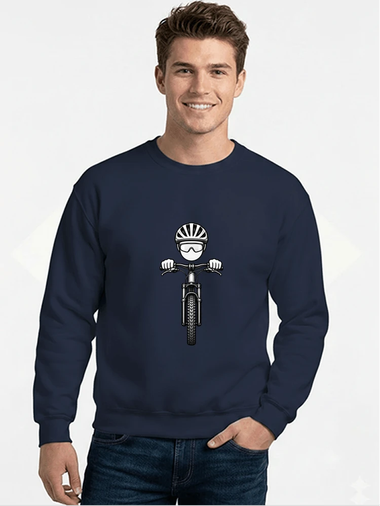 mtb comic t shirt herren damen lustiges geschenk fr radfahrer sweatshirt mit rundhalsausschnitt navy