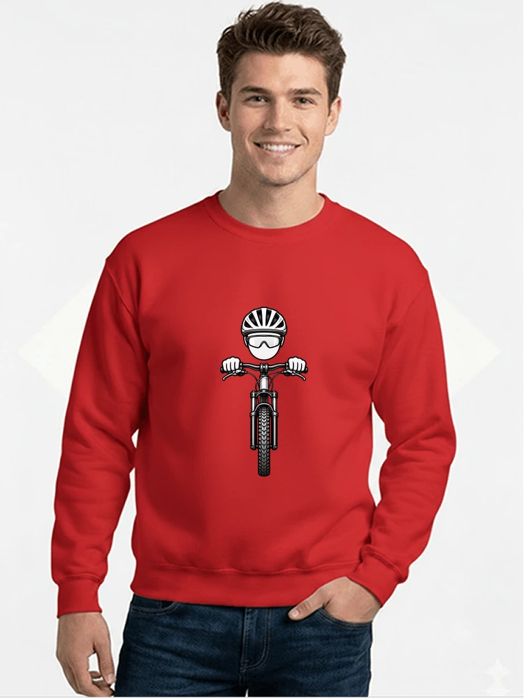 mtb comic t shirt herren damen lustiges geschenk fr radfahrer sweatshirt mit rundhalsausschnitt red