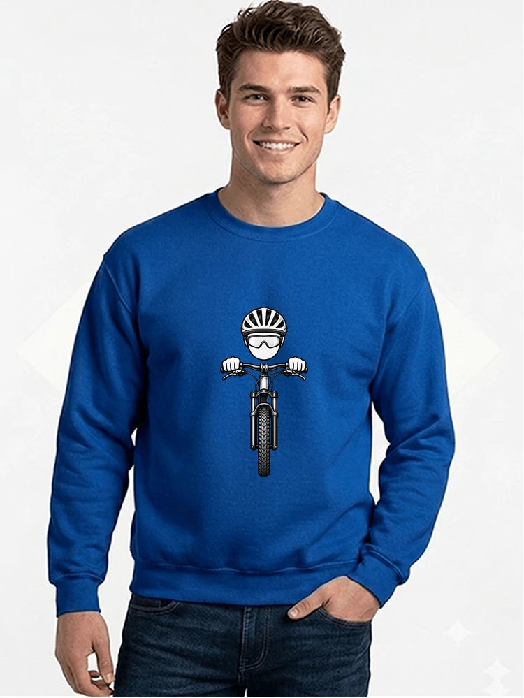 mtb comic t shirt herren damen lustiges geschenk fr radfahrer sweatshirt mit rundhalsausschnitt royal blue