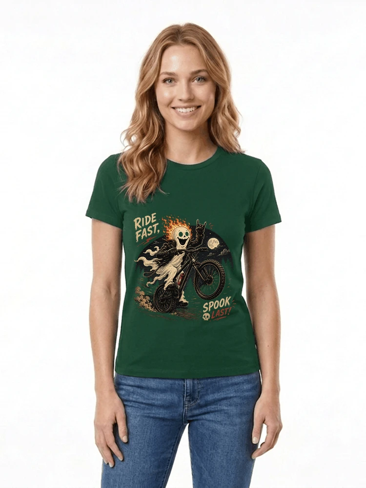 mtb gravel bike t shirt lustiges cooles halloween t shirt damen t shirt forest green