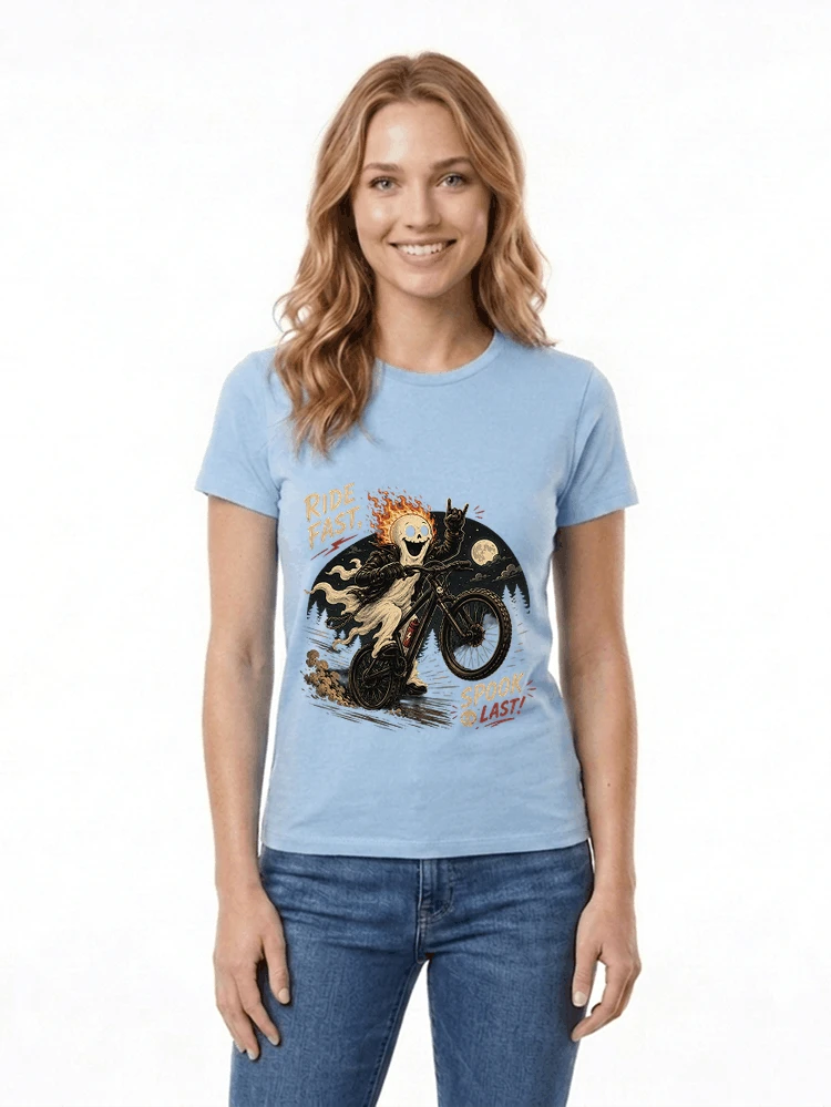 mtb gravel bike t shirt lustiges cooles halloween t shirt damen t shirt light blue