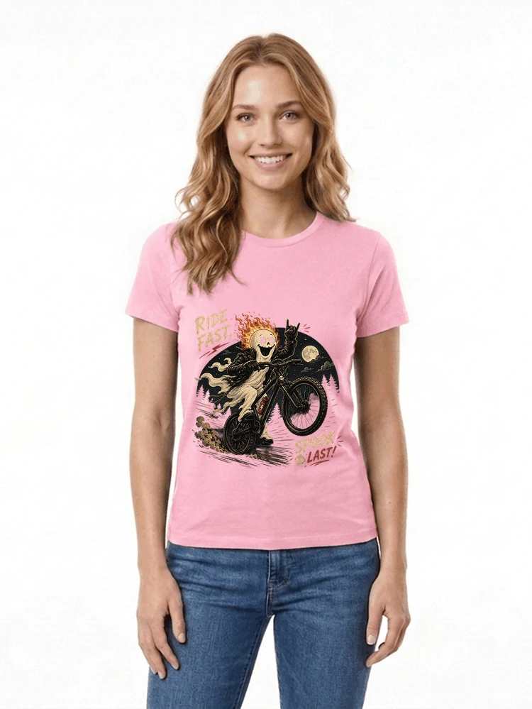 mtb gravel bike t shirt lustiges cooles halloween t shirt damen t shirt light pink