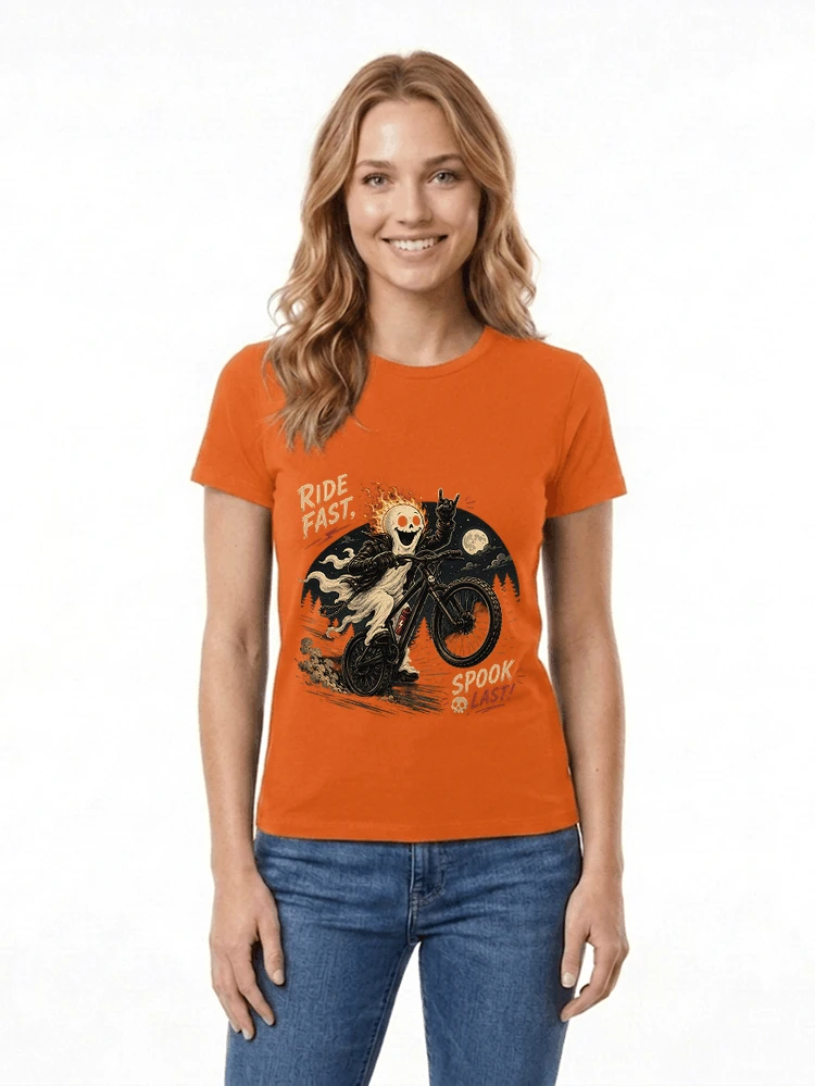 mtb gravel bike t shirt lustiges cooles halloween t shirt damen t shirt orange
