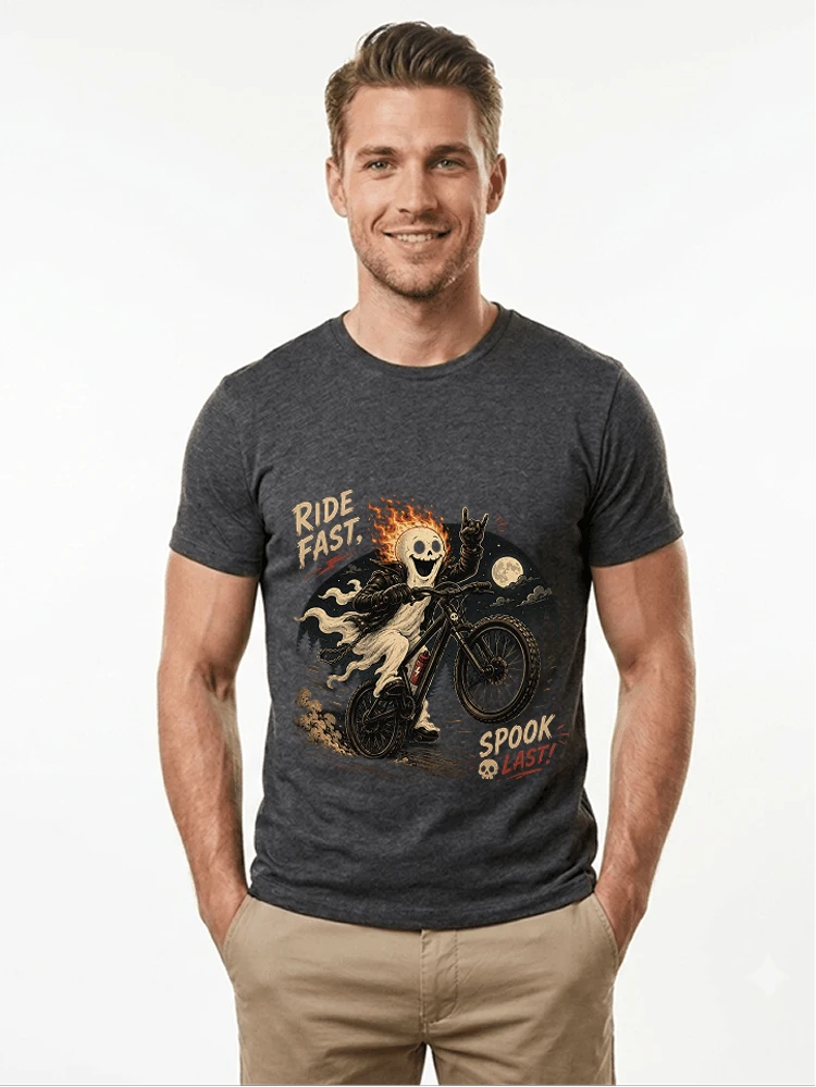 mtb gravel bike t shirt lustiges cooles halloween t shirt t shirt anthracite melange