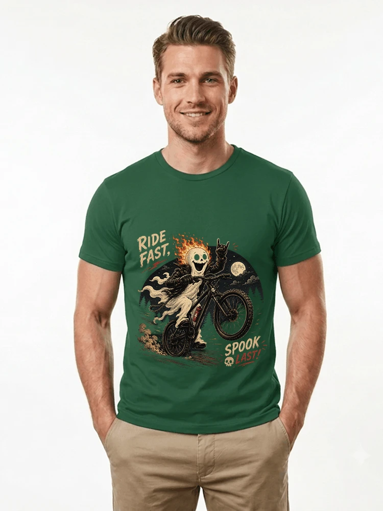 mtb gravel bike t shirt lustiges cooles halloween t shirt t shirt forest green