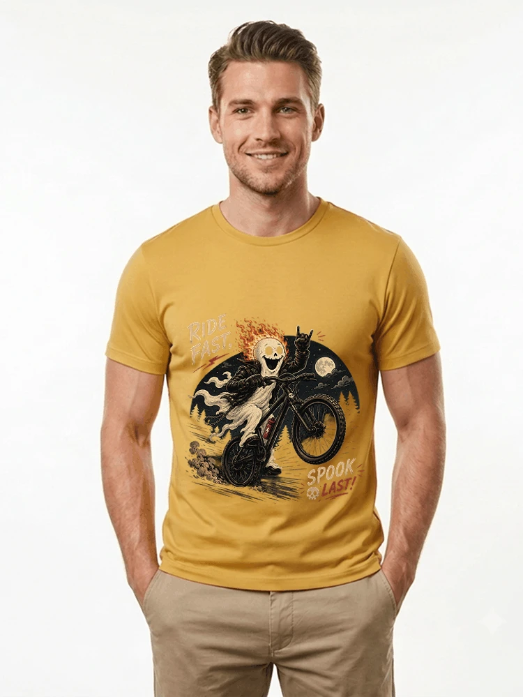 mtb gravel bike t shirt lustiges cooles halloween t shirt t shirt gold
