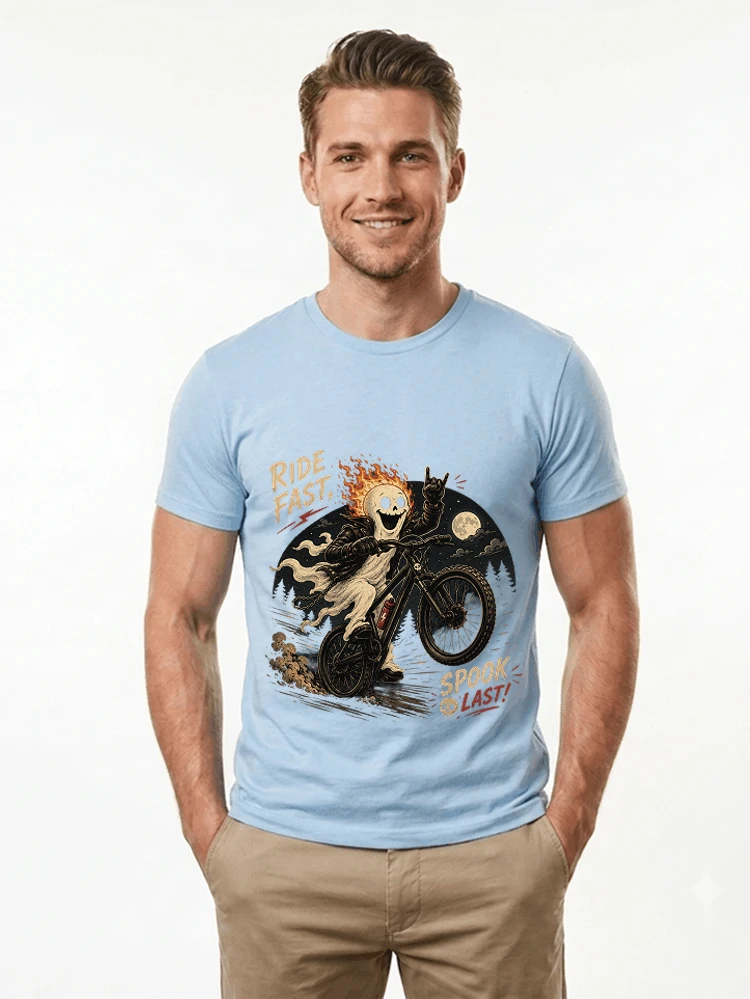 mtb gravel bike t shirt lustiges cooles halloween t shirt t shirt light blue