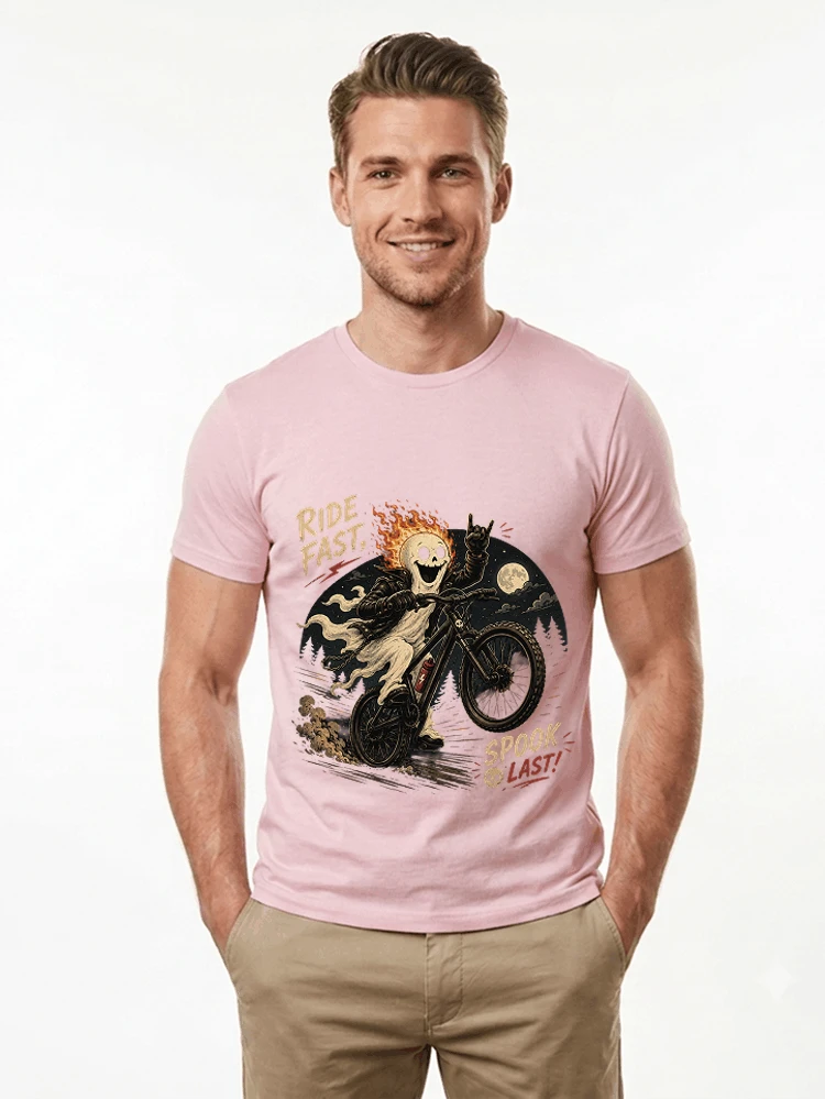 mtb gravel bike t shirt lustiges cooles halloween t shirt t shirt light pink