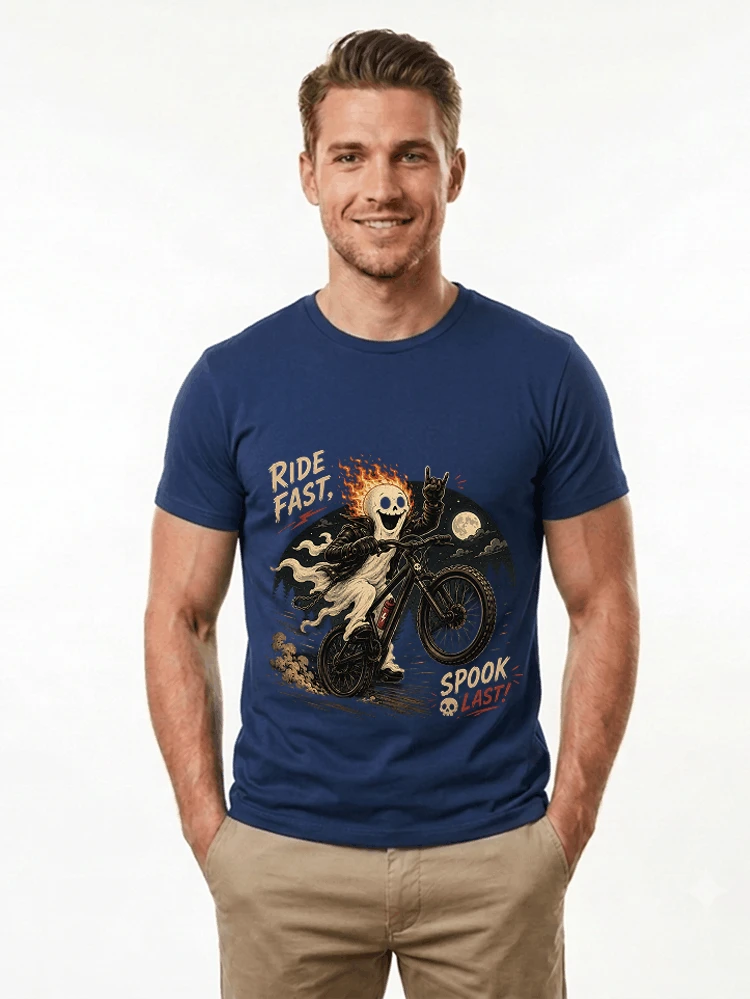 mtb gravel bike t shirt lustiges cooles halloween t shirt t shirt navy