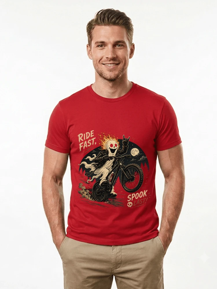 mtb gravel bike t shirt lustiges cooles halloween t shirt t shirt red