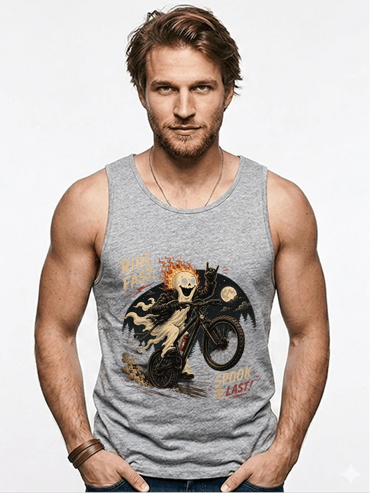 mtb gravel bike t shirt lustiges cooles halloween t shirt tanktop sport grey