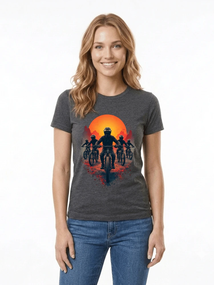 mtb team t shirt mountainbike gruppe geschenk fr biker damen t shirt anthracite melange