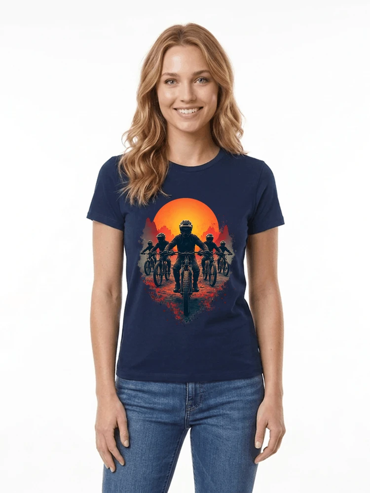mtb team t shirt mountainbike gruppe geschenk fr biker damen t shirt navy