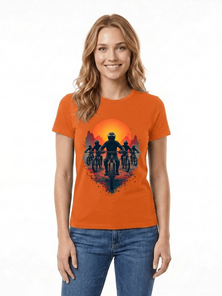 mtb team t shirt mountainbike gruppe geschenk fr biker damen t shirt orange