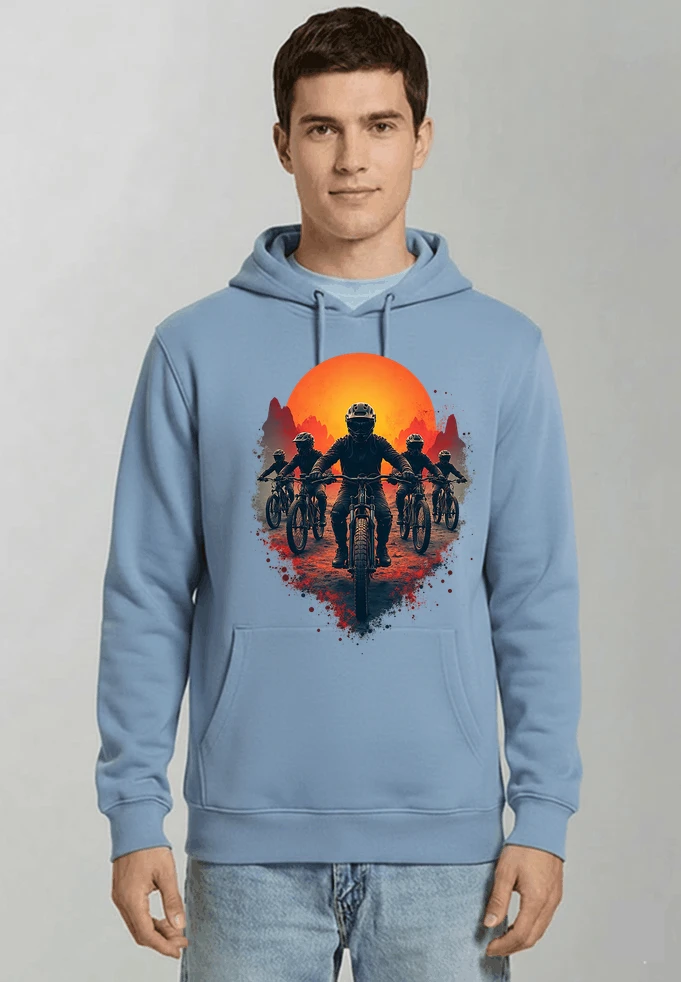 mtb team t shirt mountainbike gruppe geschenk fr biker kapuzenpullover light blue