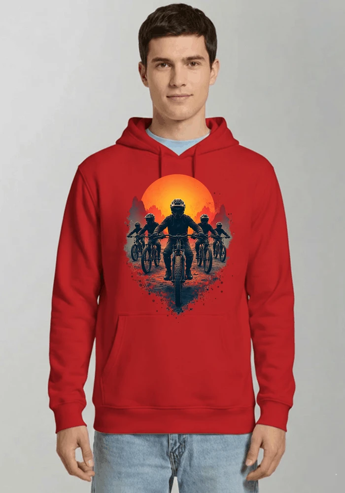 mtb team t shirt mountainbike gruppe geschenk fr biker kapuzenpullover red