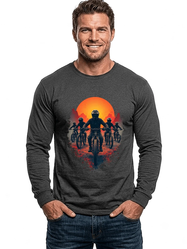 mtb team t shirt mountainbike gruppe geschenk fr biker langarmshirt anthracite melange