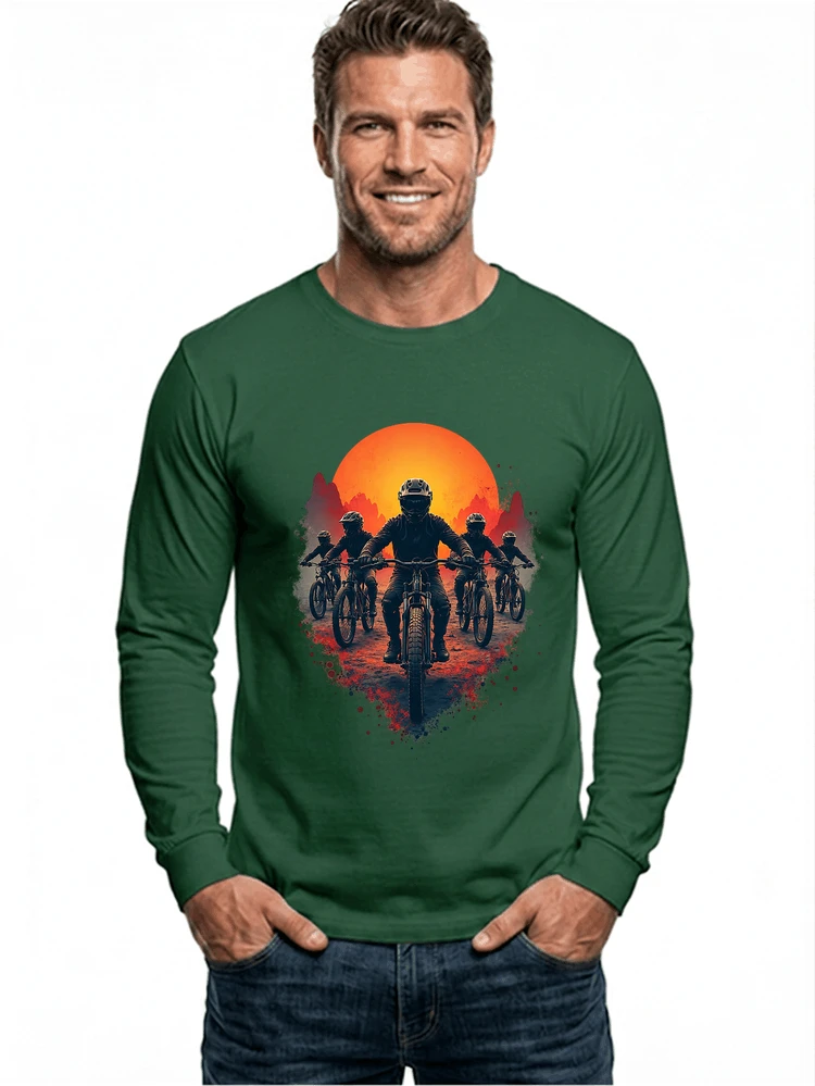 mtb team t shirt mountainbike gruppe geschenk fr biker langarmshirt forest green